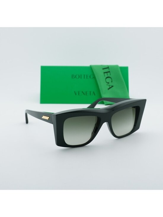 Bottega Veneta BV1270S 004 Women Sunglasses Green Geometric Frame, Green Lenses main image 11